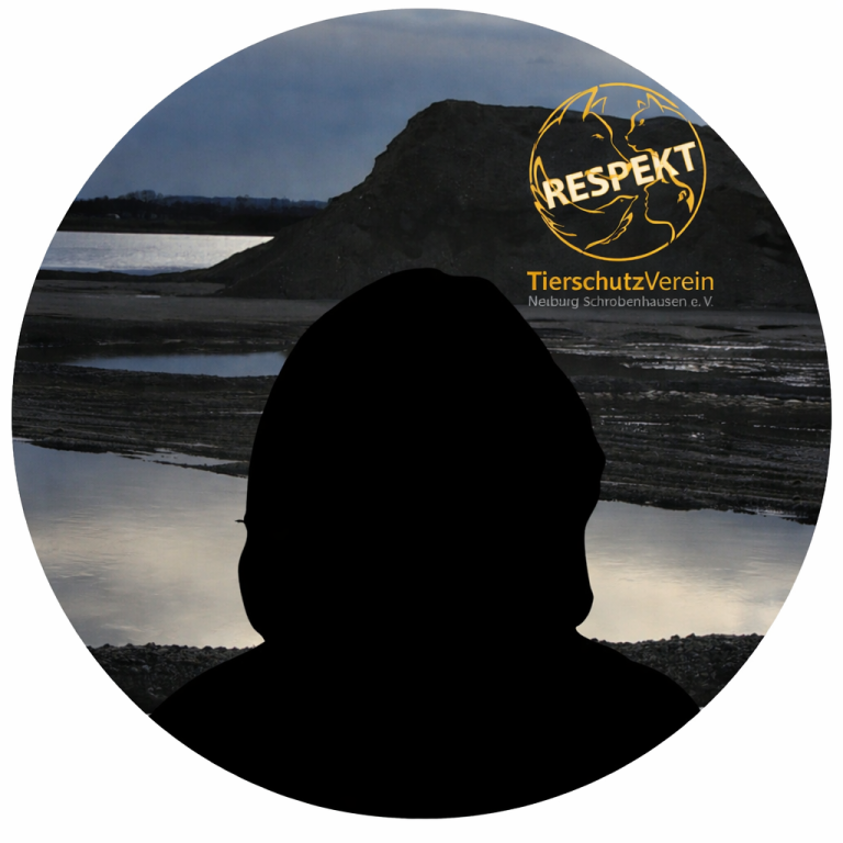Mitarbeiter Platzhalter Silhouette einer Person vor einer Landschaft mit Wasser und Berg, beschriftet mit "RESPEKT".